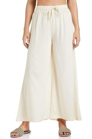 Amazon Brand - Myx Women's Flared Fit Palazzo in Rayon | Available in Plus Size