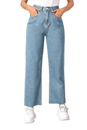 KOTTY Women’s High-Waist Button StraightFit strachable & Fashionable Denim Jeans