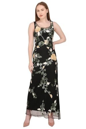 A C C Women Western Party Sequin Beaded Dress